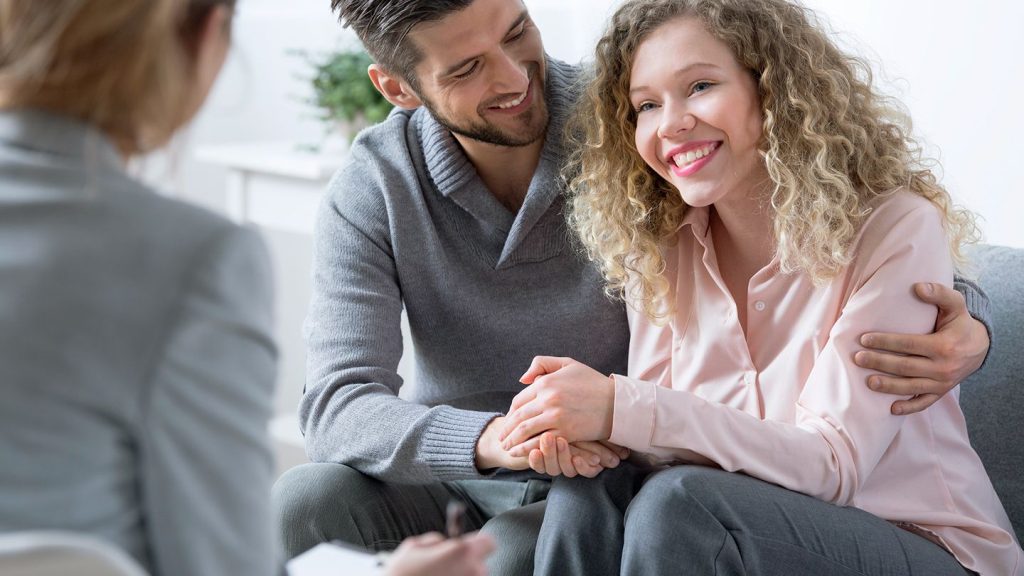 Couple happy after successful couples therapy