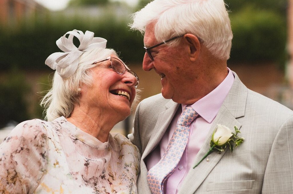 Happy older couple with strong relationship